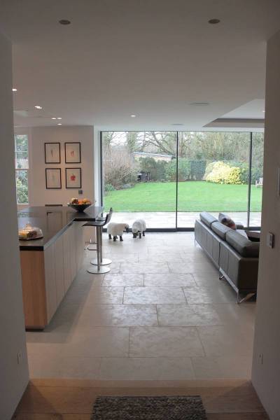 Avallon greige natural stone tiles antique aged finish for indoor flooring in London