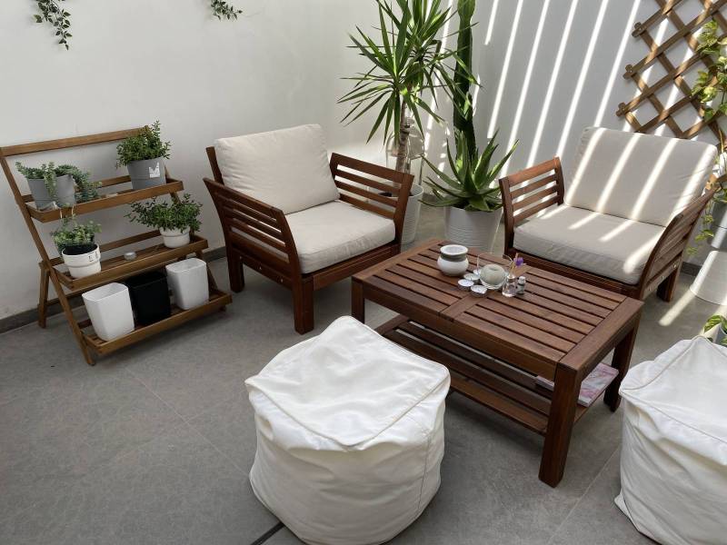 Large-format slabs flooring with Kahla Brushed Grey Moroccan highly resistant limestone for a terrace in a villa