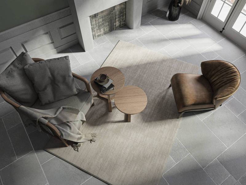 Aged Antique Avallon Grey Limestone Flooring 